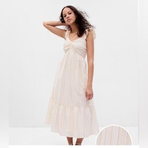 NWT Gap Ruched Tiered Midi Dress. Size XS